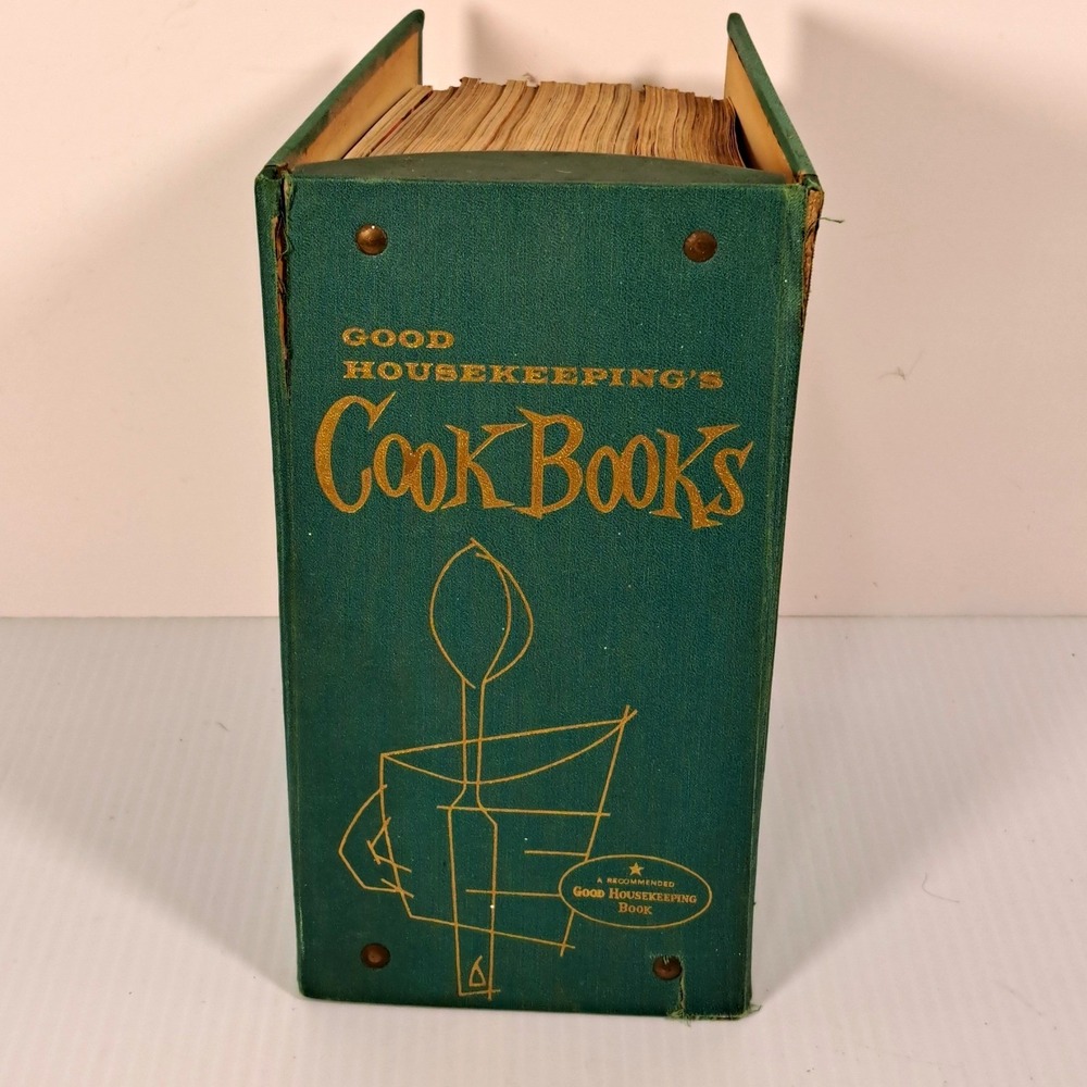 Vintage 1958 Good Housekeeping Cook Books Binder Mid-Century Recipes MCM Green